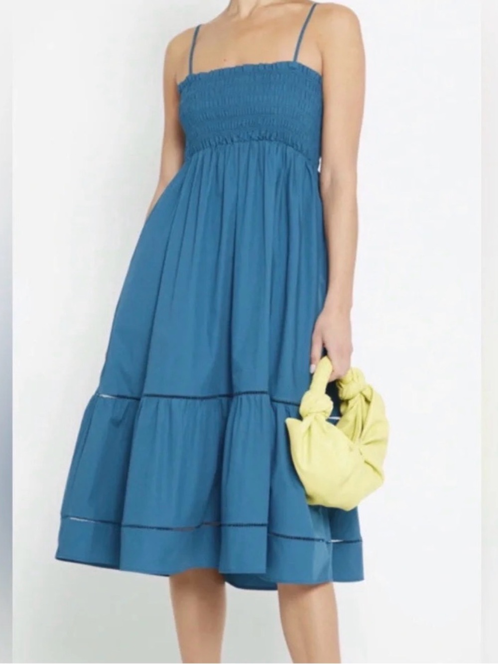 O.P.T One Pretty Time Cotton Leila Teal Midi Dress